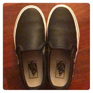vans black like new cloth canvas size 5